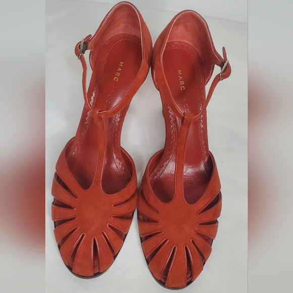 Marc Jacobs Size 9  Orange Suede-Leather Sole - Picture 3 of 10